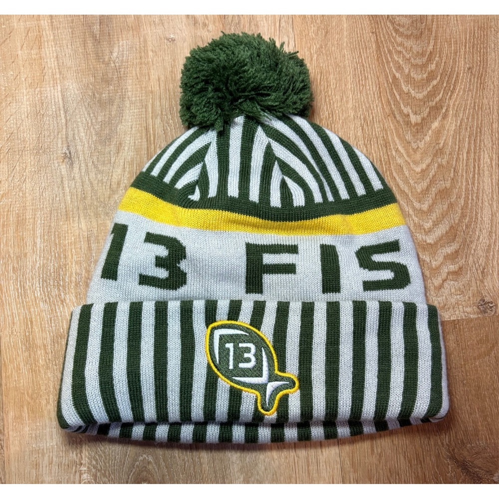 13 FISHING GREEN BAY PACKERS‎ GREEN & GOLD TUQUE WINTER BEANIE HAT BRAND